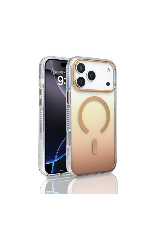 Apple İphone 17 Pro Kılıf M-Safe Şarj Özellikli Transparan Renk Geçişli Zr-Toros