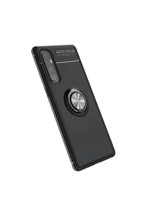 Oppo Reno 3 Pro 5G Kılıf Ravel Yüzüklü Standlı Silikon Kapak