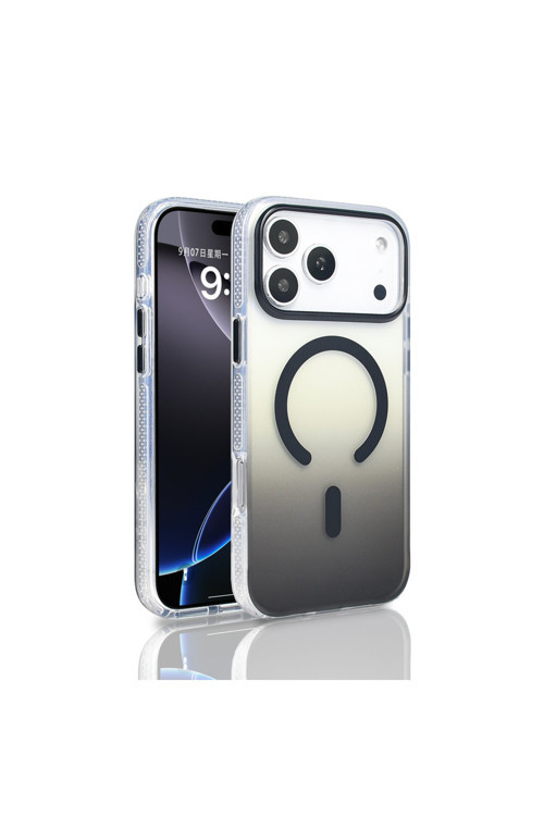 Apple İphone 17 Pro Kılıf M-Safe Şarj Özellikli Transparan Renk Geçişli Zr-Toros