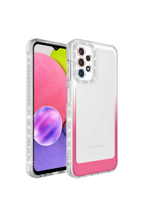 Samsung Galaxy A52 Kılıf Simli Ve Renk Geçişli Kapak Zr-Park