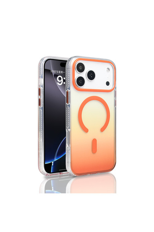 Apple İphone 17 Pro Kılıf M-Safe Şarj Özellikli Transparan Renk Geçişli Zr-Toros