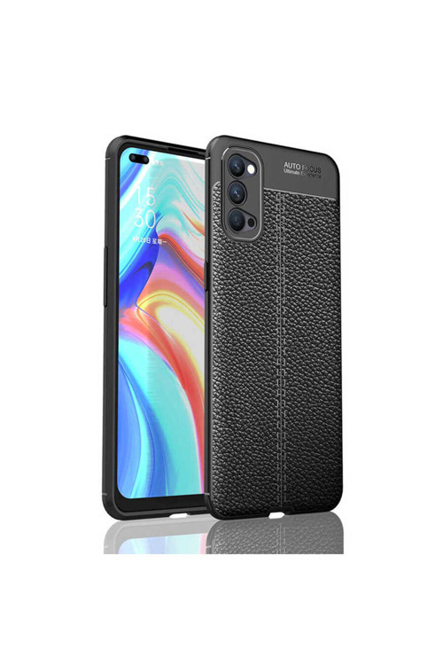 Oppo Reno 4 Kılıf Deri Görünümlü Silikon Zr-Niss