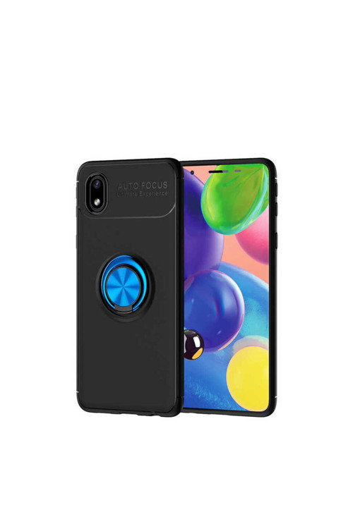 Samsung Galaxy A01 Core Kılıf Ravel Yüzüklü Standlı Silikon Kapak