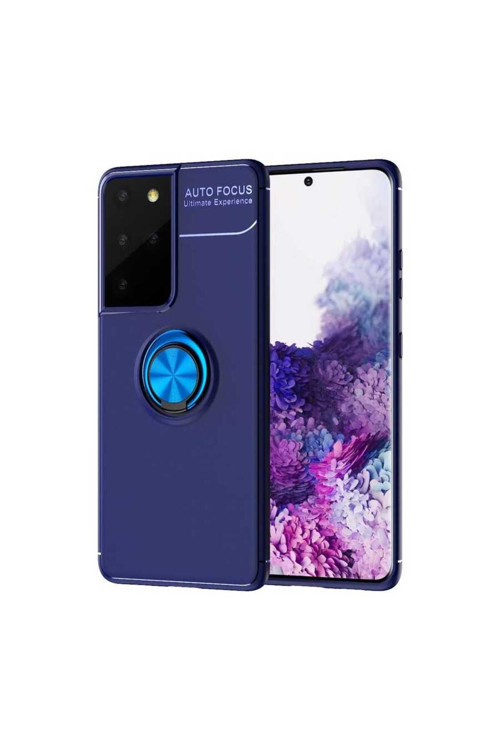 Samsung Galaxy S21 Ultra Kılıf Ravel Yüzüklü Standlı Silikon Kapak