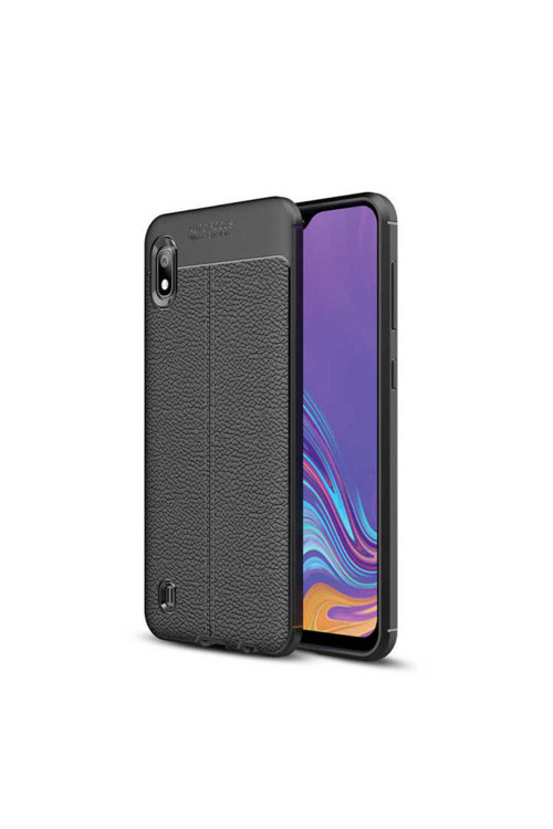 Samsung Galaxy A10 Kılıf Deri Görünümlü Silikon Zr-Niss