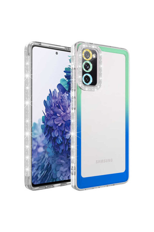 Samsung Galaxy S20 Fe Kılıf Simli Ve Renk Geçişli Kapak Zr-Park