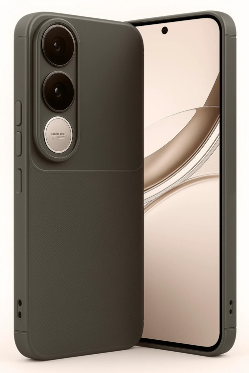Vivo V50 Lite 4G Kılıf Karbon Görünümlü Silikon Azn-Carbon