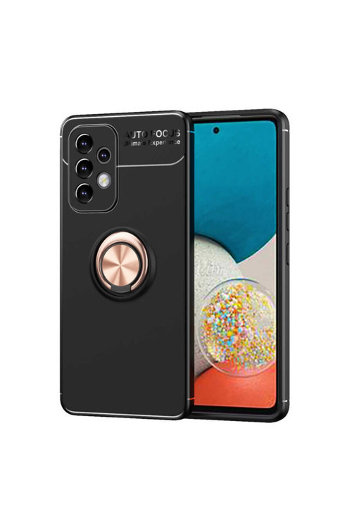 Samsung Galaxy A73 Kılıf Ravel Yüzüklü Standlı Silikon Kapak