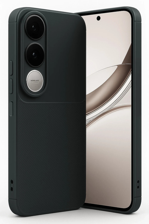 Vivo V50 Lite 4G Kılıf Karbon Görünümlü Silikon Azn-Carbon