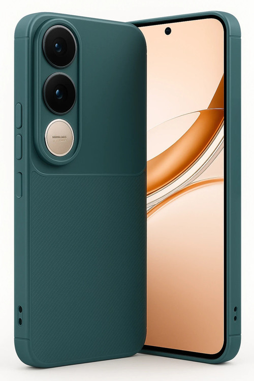 Vivo V50 Lite 4G Kılıf Karbon Görünümlü Silikon Azn-Carbon