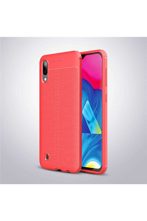 Samsung Galaxy M10 Kılıf Deri Görünümlü Silikon Zr-Niss