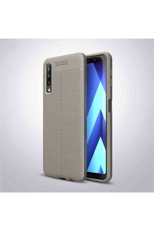 Samsung Galaxy A7 2018 Uyumlu Kılıf Deri Görünümlü Silikon Zr-Niss
