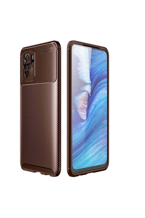 Xiaomi Redmi Note 10S Kılıf Karbon Görünümlü Silikon Zr-Negro