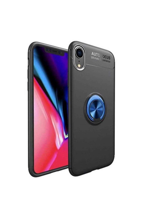 Apple Iphone Xr Kılıf Ravel Yüzüklü Silikon Kapak + Kablo Koruyucu + Ekran Koruyucu