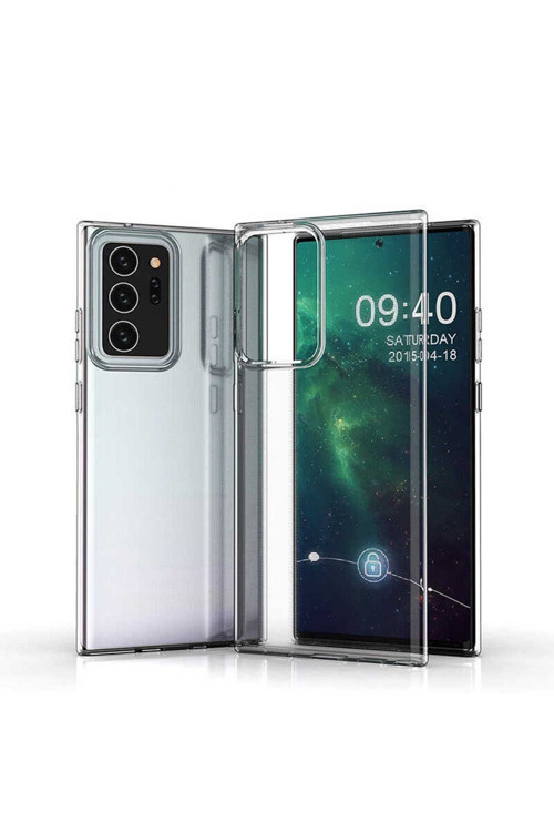 Samsung Galaxy Note 20 Ultra Kılıf Şeffaf İnce Esnek Silikon Kılıf Süper