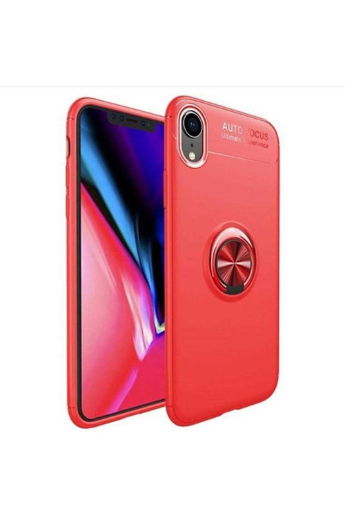 Apple Iphone Xr Kılıf Ravel Yüzüklü Silikon Kapak + Kablo Koruyucu + Ekran Koruyucu