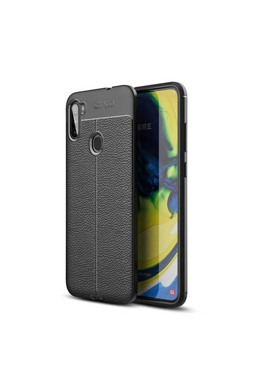 Samsung Galaxy M11 Kılıf Deri Görünümlü Silikon Zr-Niss