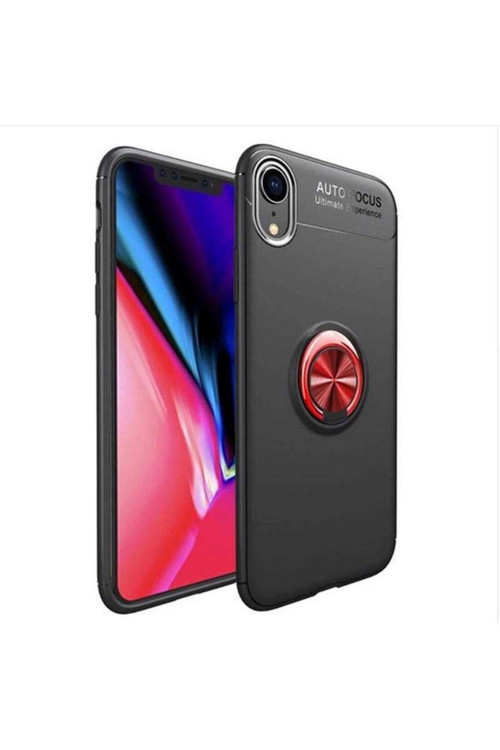 Apple Iphone Xr Kılıf Ravel Yüzüklü Silikon Kapak + Kablo Koruyucu + Ekran Koruyucu