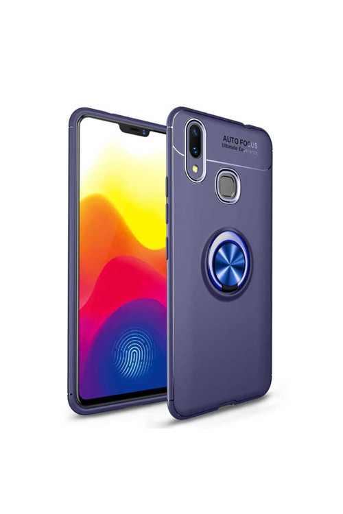 Xiaomi Mi Max 3 Kılıf Ravel Yüzüklü Standlı Silikon Kapak