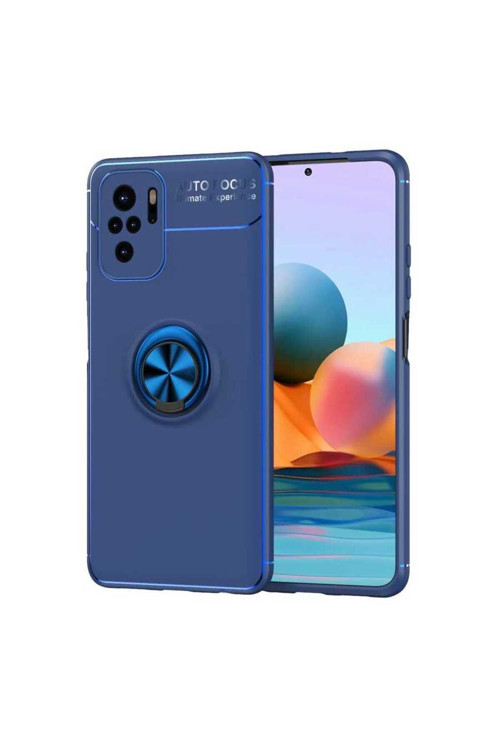 Xiaomi Redmi Note 10S Kılıf Ravel Yüzüklü Standlı Silikon Kapak
