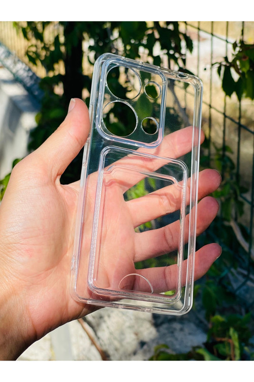 Xiaomi Redmi Note 13 Pro 5G Kılıf Şeffaf Kartlıklı Silikon Azn-Setrakart