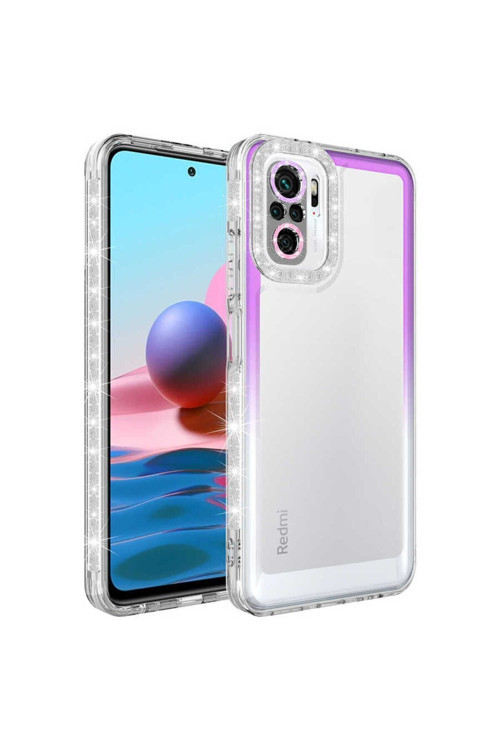 Xiaomi Redmi Note 10S Kılıf Simli Ve Renk Geçişli Kapak Zr-Park