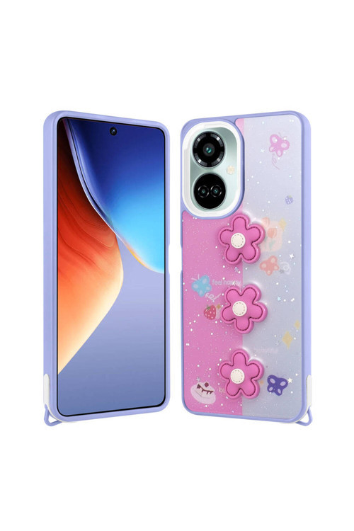 Tecno Camon 19 Pro Kılıf Parlayan Simli Kabartma Figürlü Zr-Cevze