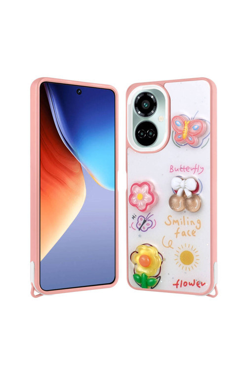 Tecno Camon 19 Pro Kılıf Parlayan Simli Kabartma Figürlü Zr-Cevze