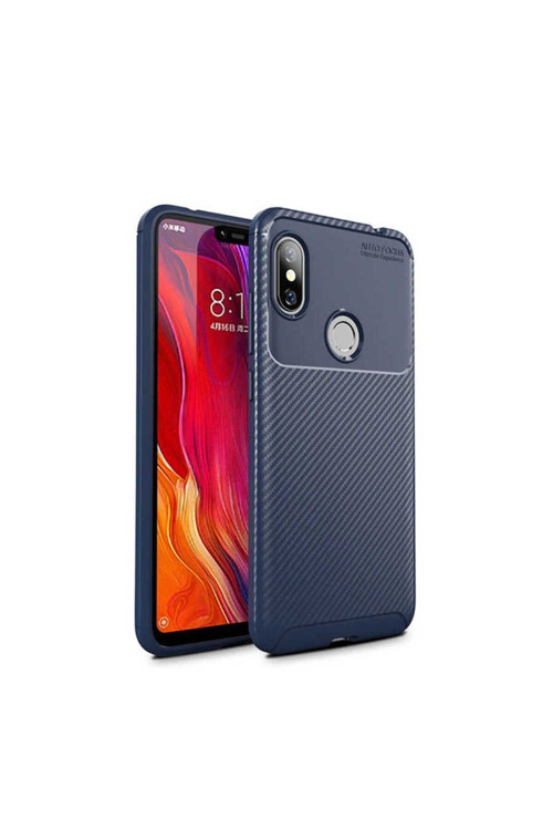 Xiaomi Redmi Note 6 Pro Kılıf Karbon Görünümlü Silikon Zr-Negro
