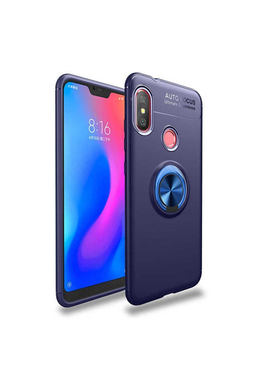 Xiaomi Redmi Note 6 Pro Kılıf Ravel Yüzüklü Standlı Silikon Kapak