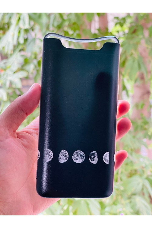 Samsung Galaxy A80 Uyumlu Kılıf Ay Desenli Baskılı Silikon