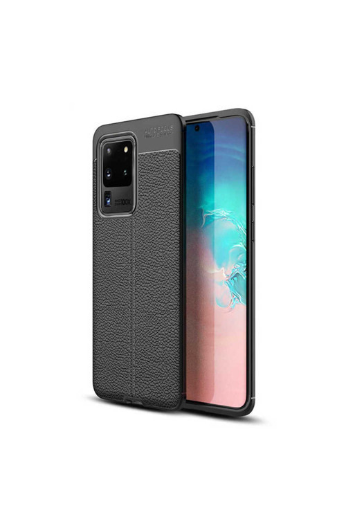 Samsung Galaxy S20 Ultra Kılıf Deri Görünümlü Silikon Zr-Niss