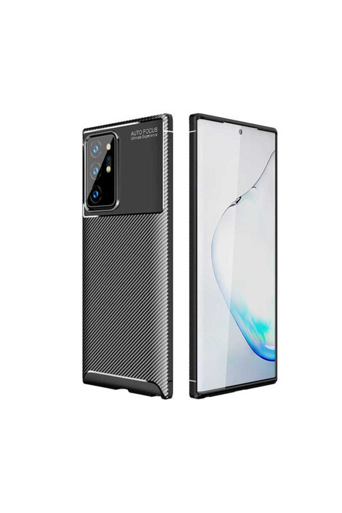 Samsung Galaxy Note 20 Uyumlu Ultra Kılıf Karbon Görünümlü Silikon Zr-Negro