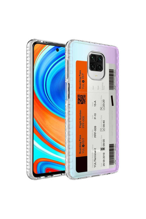 Xiaomi Redmi Note 9S Kılıf Airbag Kenarlı Renkli Desenli Silikon Elegans Kapak