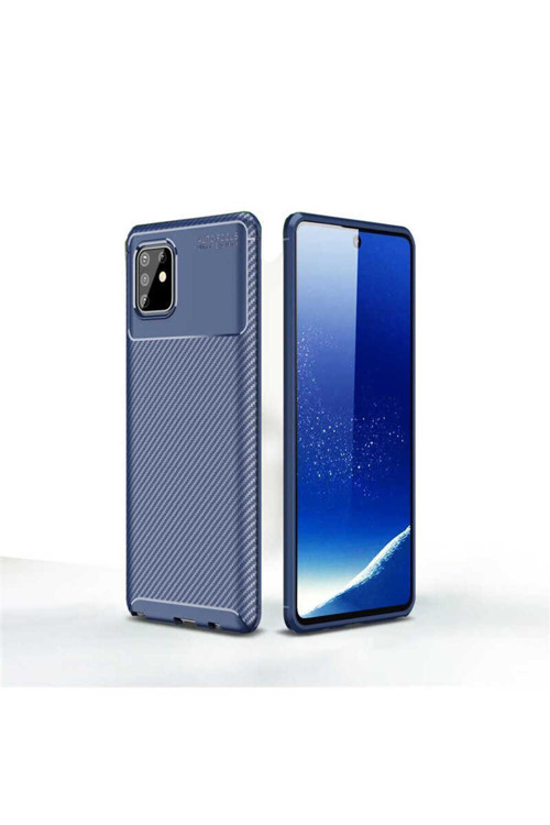 Samsung Galaxy A81 (Note 10 Lite) Kılıf Karbon Görünümlü Silikon Zr-Negro