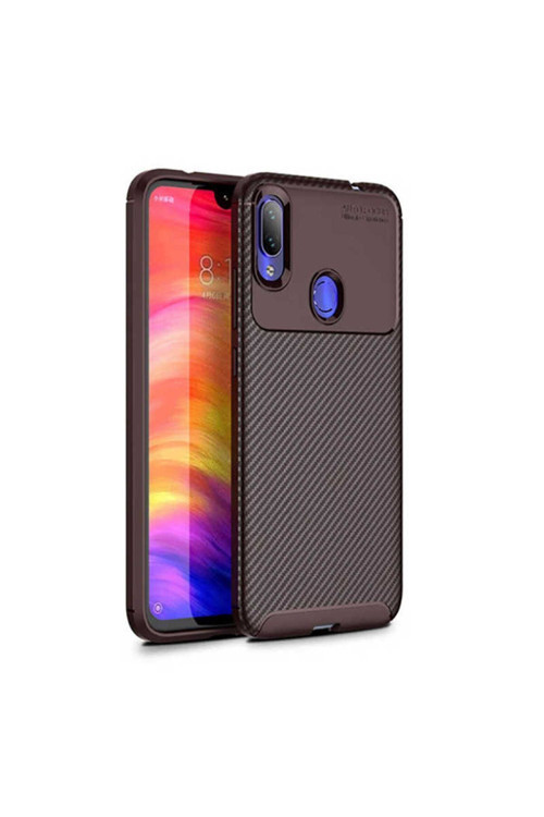 Xiaomi Redmi Note 7 Kılıf Karbon Görünümlü Silikon Zr-Negro