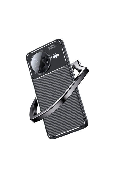 Xiaomi Poco F7 Pro Kılıf Carbon Görünümlü Silikon Zr-Negro