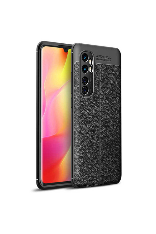 Xiaomi Mi Note 10 Lite Kılıf Deri Görünümlü Silikon Zr-Niss