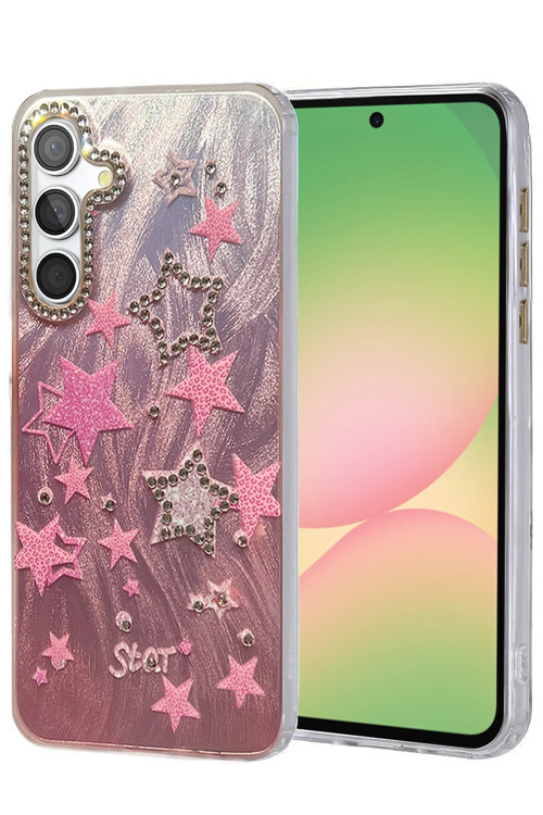 Samsung Galaxy A36 Kılıf Parlak Desenli Taşlı Azn-Blade