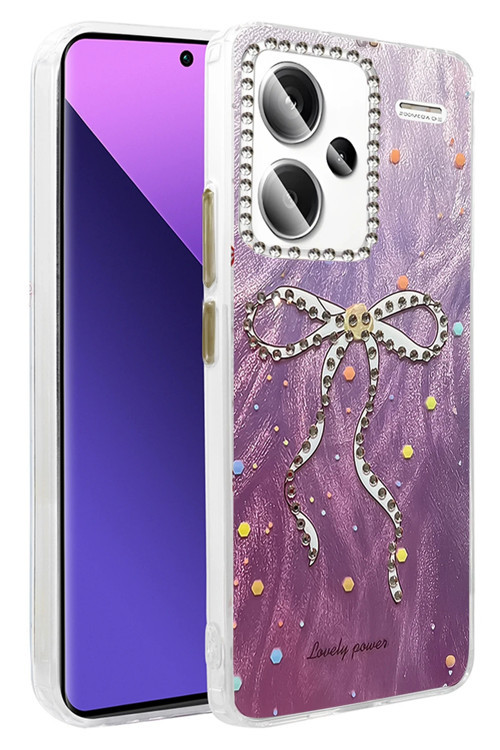 Xiaomi Redmi Note 13 Pro Plus Kılıf Parlak Desenli Taşlı Azn-Blade