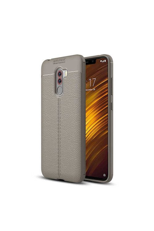 Xiaomi Pocophone F1 Kılıf Deri Görünümlü Silikon Zr-Niss