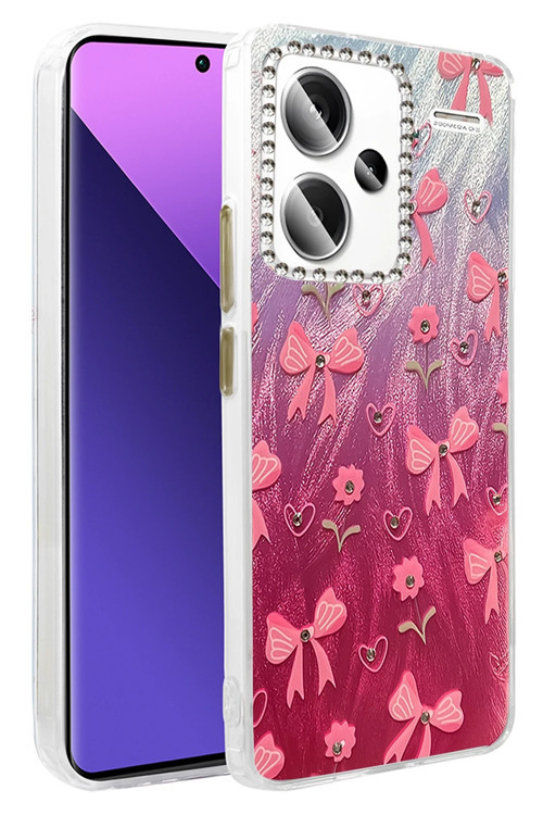 Xiaomi Redmi Note 13 Pro Plus Kılıf Parlak Desenli Taşlı Azn-Blade