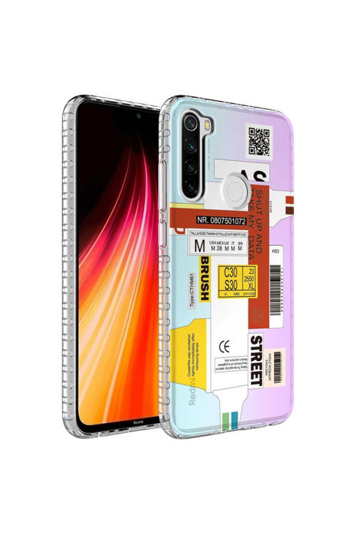 Xiaomi Redmi Note 8 Kılıf Airbag Kenarlı Renkli Desenli Silikon Elegans Kapak