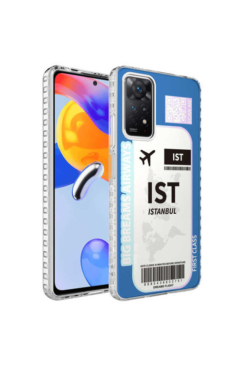 Xiaomi Redmi Note 11 Global Kılıf Airbag Kenarlı Renkli Desenli Silikon Elegans Kapak