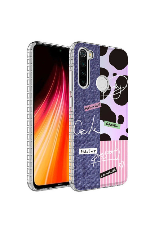 Xiaomi Redmi Note 8 Kılıf Airbag Kenarlı Renkli Desenli Silikon Elegans Kapak