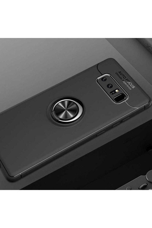 Samsung Galaxy Note 8 Kılıf Ravel Yüzüklü Standlı Silikon Kapak