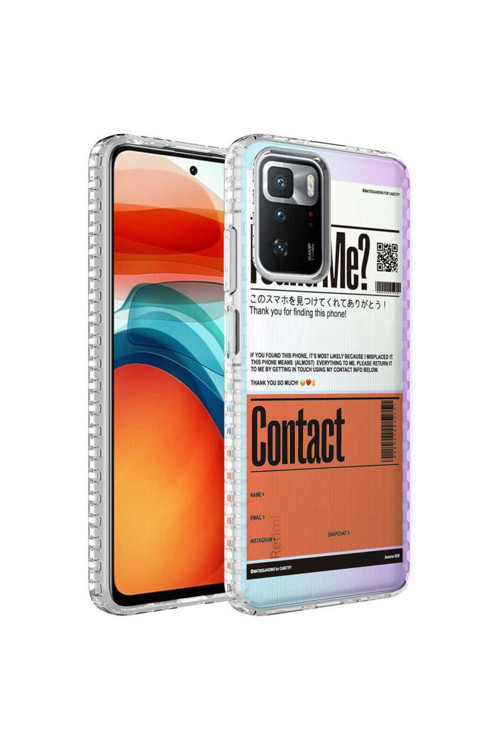 Xiaomi Redmi 10 Kılıf Airbag Kenarlı Renkli Desenli Silikon Elegans Kapak