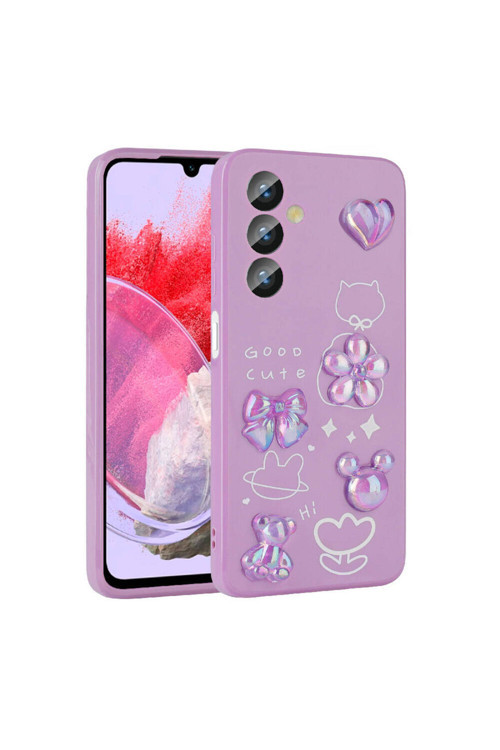 Samsung Galaxy M34 5G Kılıf Kabartma Figürlü Parlak Zr-Toys