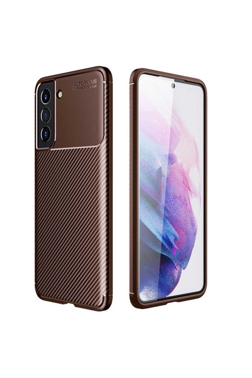 Samsung Galaxy S21 Fe Kılıf Karbon Görünümlü Silikon Zr-Negro
