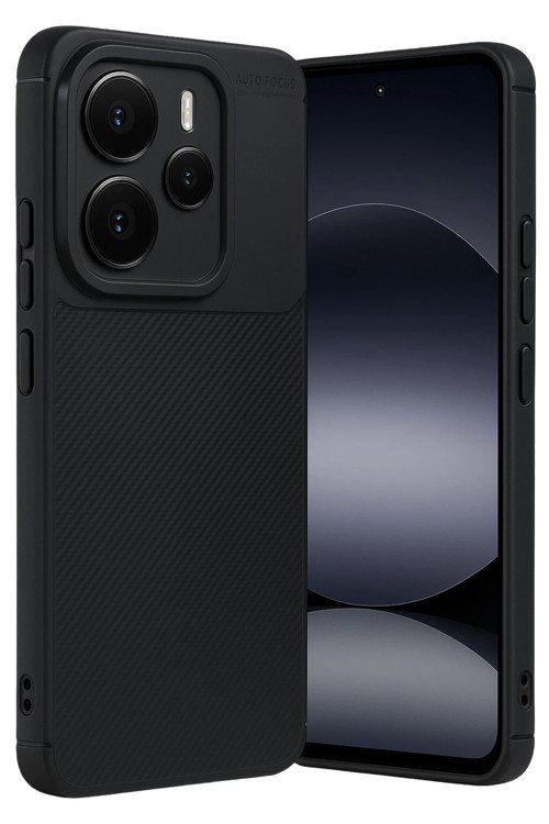 Xiaomi Note 14 5G Kılıf Karbon Görünümlü Silikon Azn-Carbon